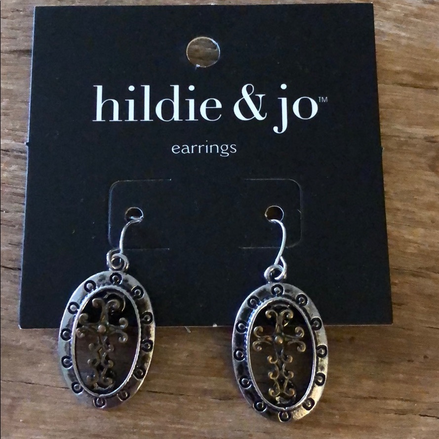 Nwt Wire Cross Earrings Hanging